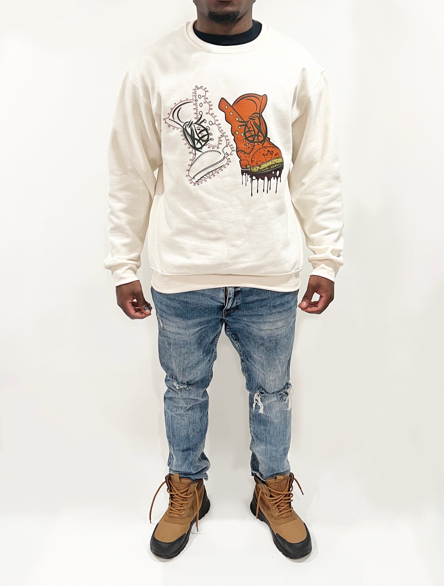 Harvest Army Crewneck Sweatshirt In Cream