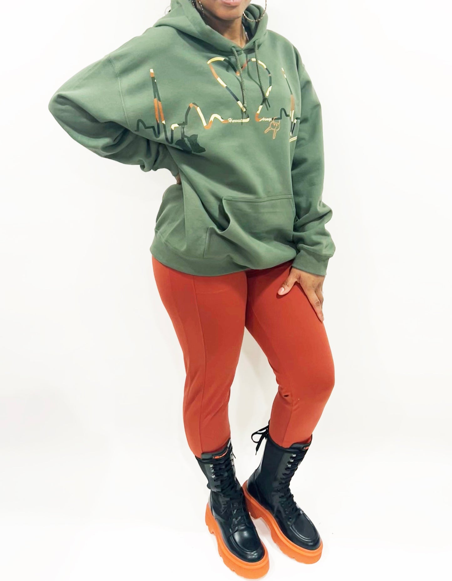 Harvest Army Hooded Sweatshirt In Green