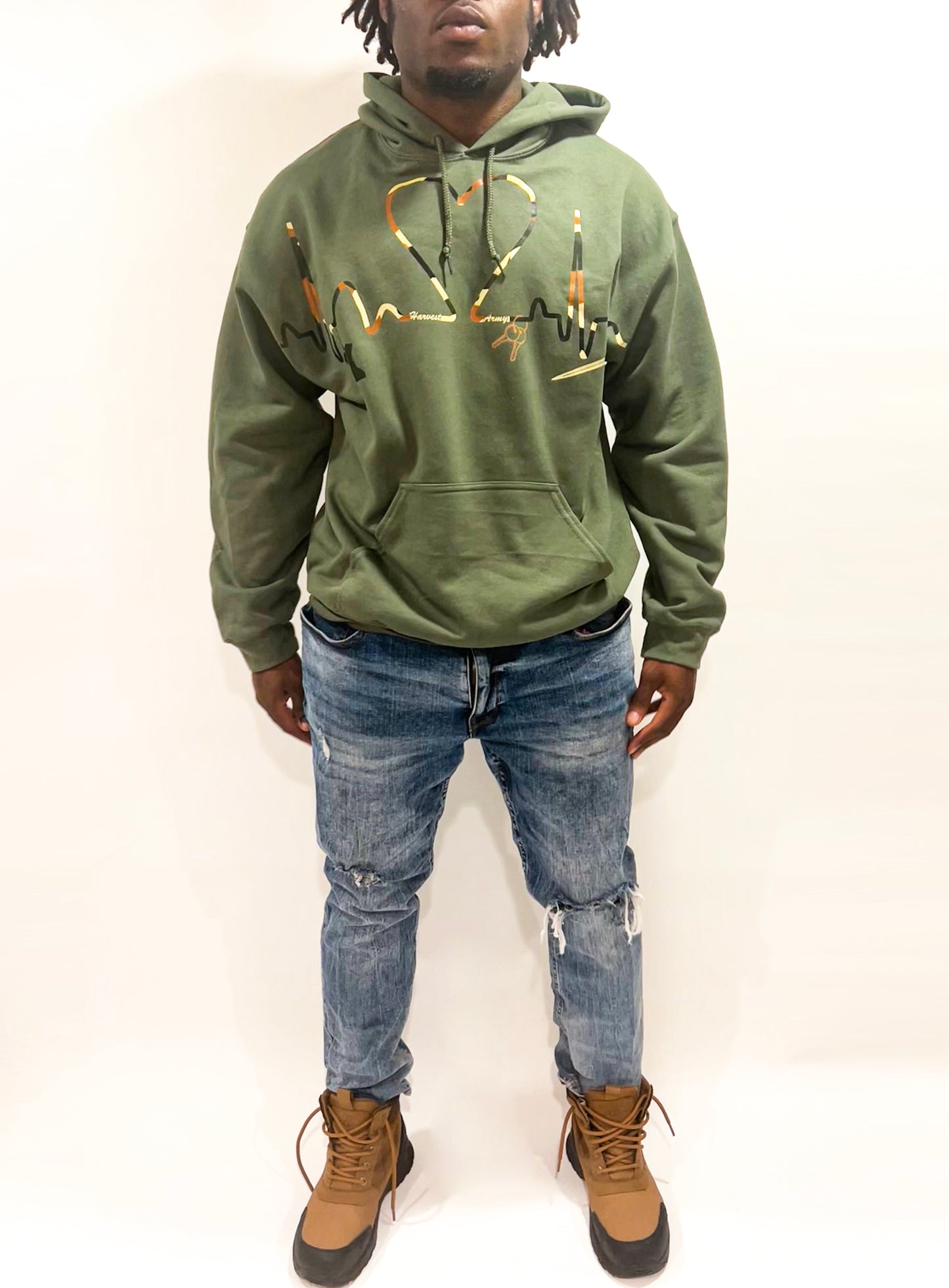 Harvest Army Hooded Sweatshirt In Green