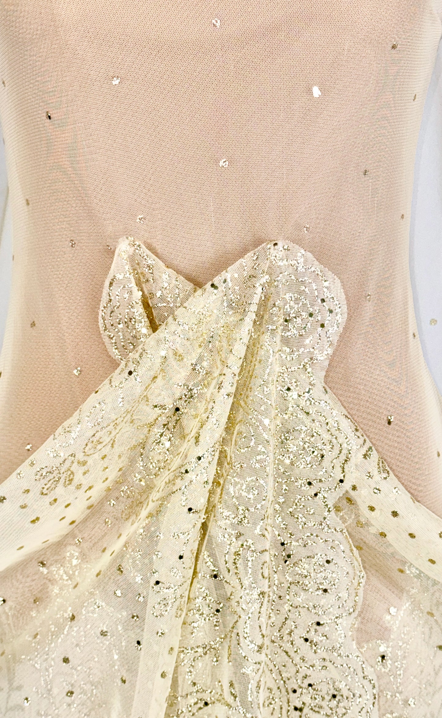 Gold polka Dot Mesh Dress