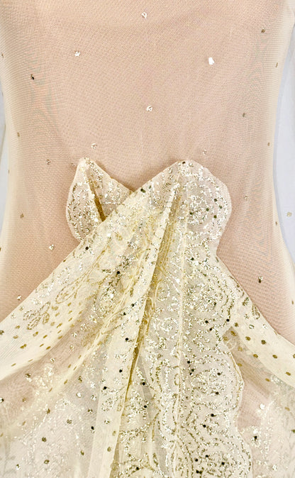 Gold polka Dot Mesh Dress