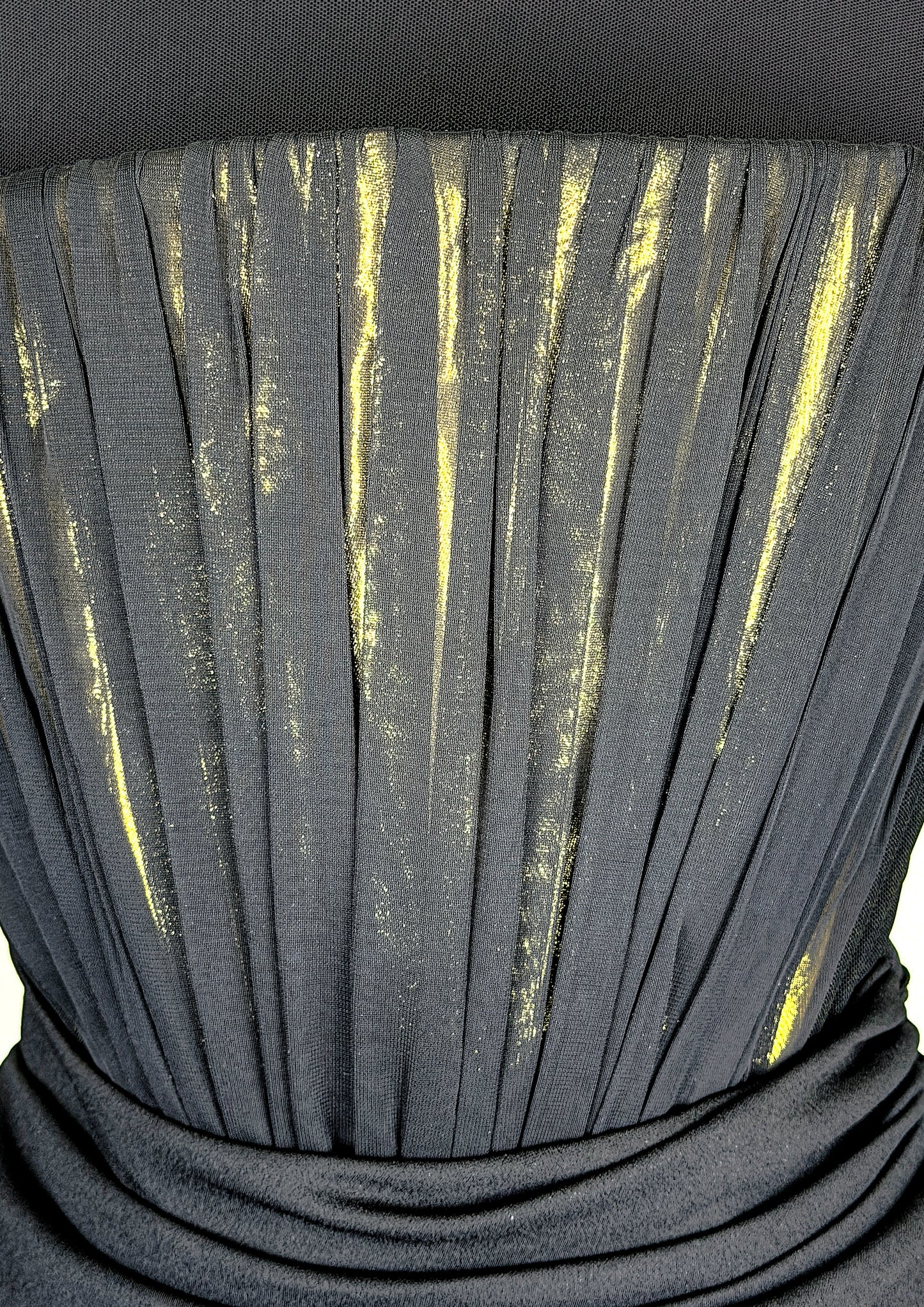 Fan-Pleated Asymmetric Dress