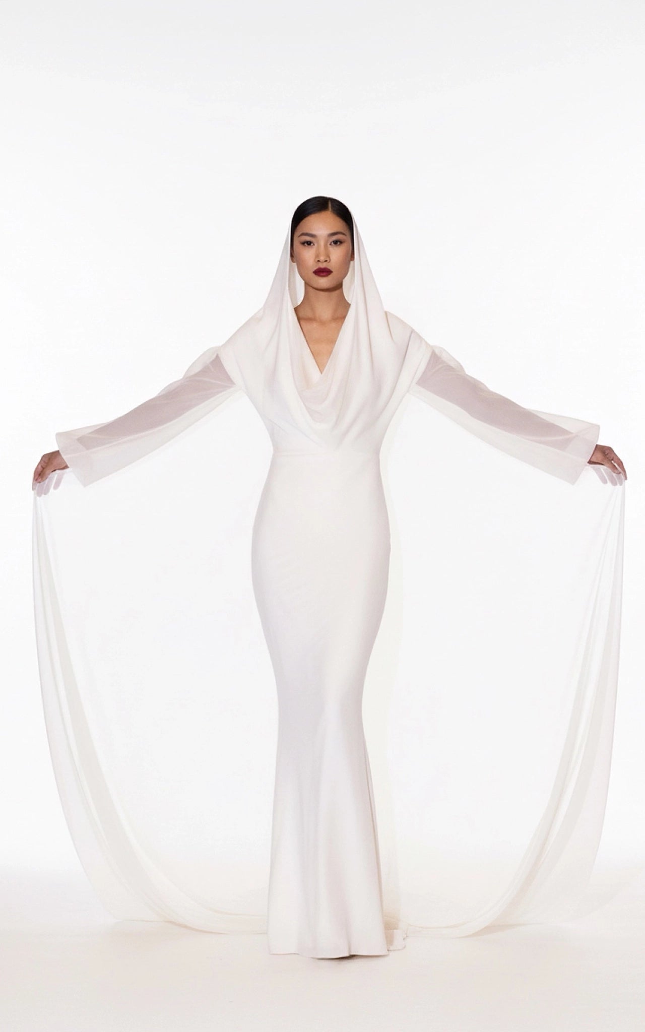 Draped Silk Chiffon Dress